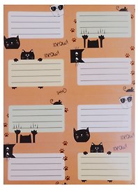 Наклейки для тетрадей «Meow», 24 штуки