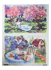 Рисовая бумага для декупажа Craft Premier Яблоневый сад (CP01792) (А3) (25г/м) (упаковка)