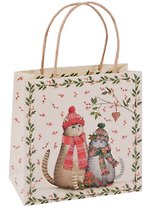 Пакет А5 18*18*6 "Winter cats", Новый год, мат. ламинат, Хансибэг