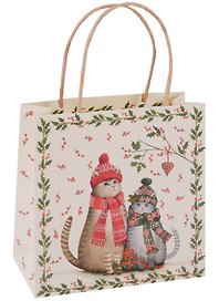 Пакет А5 18*18*6 "Winter cats", Новый год, мат. ламинат, Хансибэг