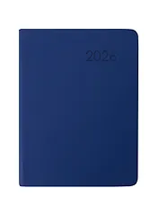 Ежедневник дат. 2026г. А6 176л "Paragraph" синий, 7Б, тв.переплет, иск.кожа, термотиснение, покрытие Soft Touch, скругл.углы, тонир.блок, ляссе, инд.уп