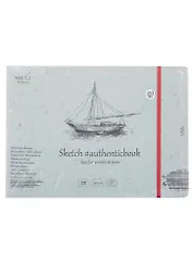 Скетчбук 24,5*17,6cм 32л "SMLT Art White authenticbook", на резинке, 90г/м2, белый, сшивка