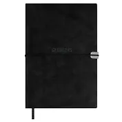 Ежедневник дат. 2026г. А5 176л "Тиволи глосс" черный, кожзам, мягк. переплет, застёжка-резинка, блинт.тиснение, офсет, справ.мат-лы, ляссе, инд.уп