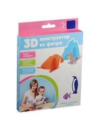 3D Конструктор из фетра Арктика (4627104420846) (6 фигур) (22дет.) (набор д/творч.) (3+)