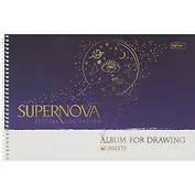Альбом для рисования Hatber, Supernova, А4, 40 листов, на спирали, в ассортименте