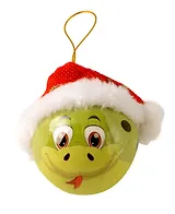 Елочный шар НГ Змейка в шапочке (пластик, текстиль) (7,5см) (ПВХ Бокс) (12-TianJian-299-759243S)