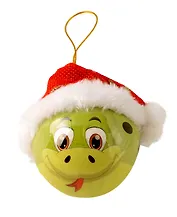 Елочный шар НГ Змейка в шапочке (пластик, текстиль) (7,5см) (ПВХ Бокс) (12-TianJian-299-759243S)