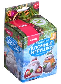 Набор для творчества Lori. 3D Art. Роспись ёлочных игрушек «Дед Мороз и Снеговик»