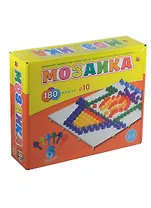 Мозаика пластиковая 180 фишек Диаметр 10мм (М-4336) (6цв.) (Рыжий кот) (3-9л.)