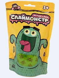 Игрушки в наборе, ТМ Слаймонстр, желтый + фигурки насекомых, 200 гр.