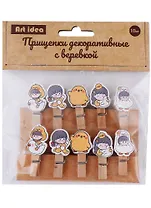 Прищепки декоративные с веревкой «Девочки, утята», 10 шт.