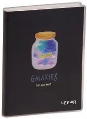 Записная книжка А6 80л кл. "Bottle of galaxy" карт.обл., с ПВХ-обложкой, тонир.внутр.блок, LENWA