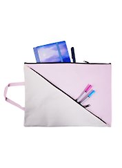 Папка для тетрадей А4 "Two pockets" молния, ручка, карман, ассорти