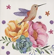 Алмазная мозаика MAZARI Открытка своими руками Колибри 15х15см М-10477