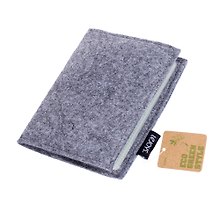 Визитница на 56 карточек "Felt" 11*14см, искусств.войлок, серая, инд.уп., LEJOYS
