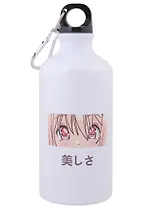 Бутылка с карабином Аниме Глаза (розовые) (металл) (500мл)