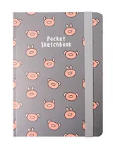 Скетчбук А6 48л "Поросята" 80г/м2, тв.обложка, мат.ламинация, резинка