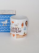 Кружка СПб Символы города (лев) (керамика) (330мл) (коробка) - 0