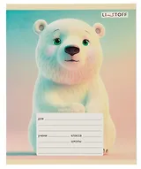 Тетрадь в клетку Listoff, "Зверята", 12 листов, в ассортименте