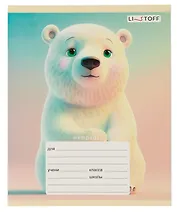 Тетрадь в клетку Listoff, "Зверята", 12 листов, в ассортименте