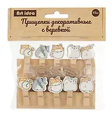 Прищепки декоративные с веревкой "Котики", 10 штук