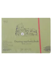 Скетчбук 24,5*18,6см 8л "SMLT Art Acrylic authenticbook", с резинкой, 290г/м2, белый, сшивка