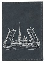 Обложка для паспорта СПб Мосты (эко кожа, нубук) (ОПН2024-6)