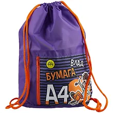 Мешок для сменной обуви «Влад А4», 2 отделения, карман на молнии, 34X41см