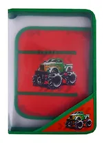 Папка для труда А4 "Монстр-Трак" пластиковая, молния с 3х сторон, внутр.блок для канц.принадлежностей