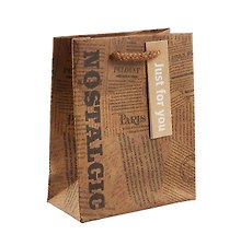 Пакет А6 14*11,5*6 "Newspaper" нейтр., бум.мат.ламинат 