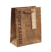 Пакет А6 14*11,5*6 "Newspaper" нейтр., бум.мат.ламинат 