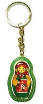Сувенир, Акм, Брелок, Матрешка, h=5,5 см, металлический, в ассортименте