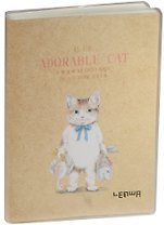 Записная книжка А6 80л кл. "Adorable cat" карт.обл., с ПВХ-обложкой, тонир.внутр.блок, LENWA