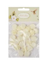 Цветочки пластиковые, 1.5 см, 25 шт/пакет, молочные (11-08631-4)