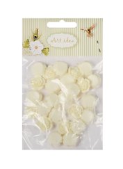 Цветочки пластиковые, 1.5 см, молочные, 25 штук