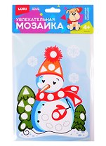 Набор для творчества LORI Увлекательная мозаика (набор малый) Снеговичок Км-018