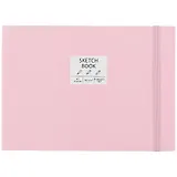 Скетчбук А5 40л "Free hand. No. 3" розовый, гладкая бумага, 140г/м2, тв.обложка, резинка