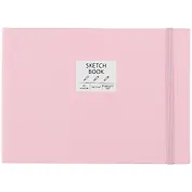 Скетчбук А5 40л "Free hand. No. 3" розовый, гладкая бумага, 140г/м2, тв.обложка, резинка