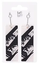 Серьги прямоугольные Аниме Глаза (ч/б) (7х2,5) Lafilaf