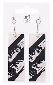 Серьги прямоугольные Аниме Глаза (ч/б) (7х2,5) Lafilaf