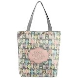 Сумка-шоппер на молнии Cool Clever Cats 38*35см (текстиль, флис)