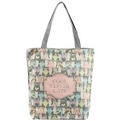 Сумка-шоппер на молнии Cool Clever Cats 38*35см (текстиль, флис)