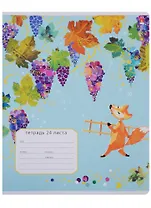 Тетрадь в клетку Альт, "Веселый лис", 24 листа, в ассортименте