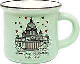 Кружка фарфоровая мал. под эмаль From SPb with love. Исаакий, 100мл