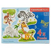 Пазл Castorland 3+4+6+9эл 4 в 1 Африканские животные - 0