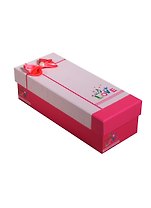 Коробка подарочная 9*23,5*6,2см, декор. бант, с бусиной, розовая, картон, Хансибэг
