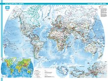Карта Мира +Физическая карта мира: двухсторонняя: масштаб: 1:35 000 000