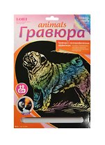 LORI Гр-518 Гравюра Animals голограф. Мопс (6+) (без рамки) (упаковка)