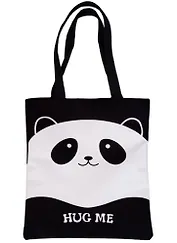 Сумка-шоппер на молнии Панда Hug me, 38см.*35см. (текстиль, флис)