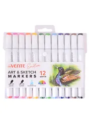 Маркеры для скетчинга 12цв "Emotion" двусторонние (кистевидный 2 мм/скошенный до 6 мм), трёхгран.корпус, спирт.основа, пласт.уп.